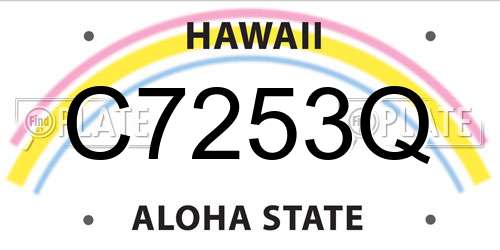 C7253Q Hawaii License Plate