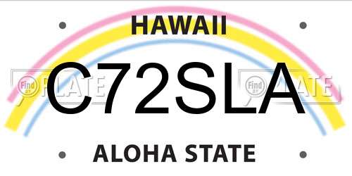 C72SLA Hawaii License Plate
