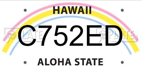 C752ED Hawaii License Plate