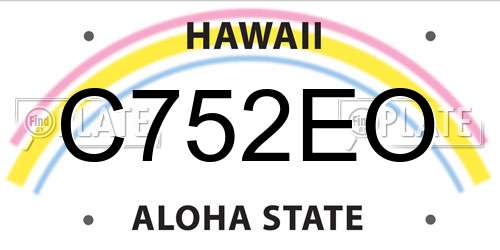 C752EO Hawaii License Plate