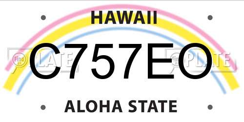 C757EO Hawaii License Plate