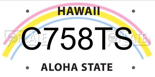 C758TS Hawaii License Plate