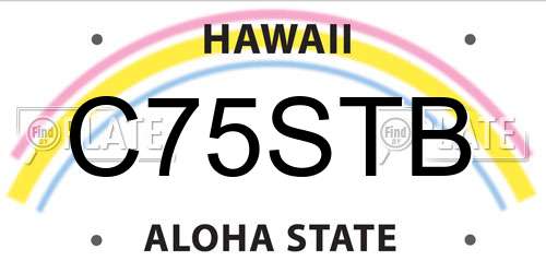 C75STB Hawaii License Plate