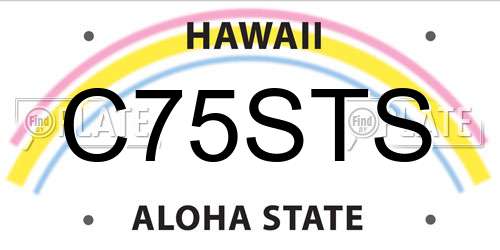 C75STS Hawaii License Plate