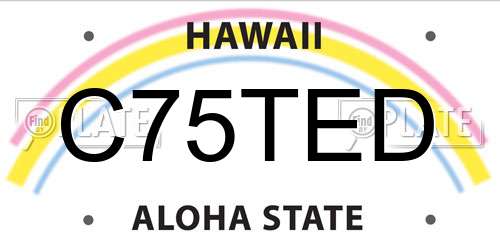 C75TED Hawaii License Plate