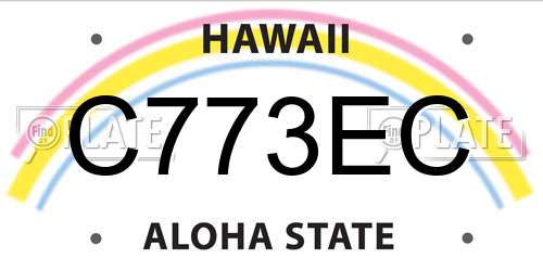 C773EC Hawaii License Plate