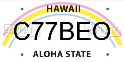 C77BEO Hawaii License Plate