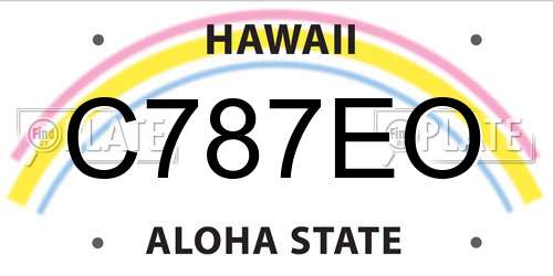 C787EO Hawaii License Plate