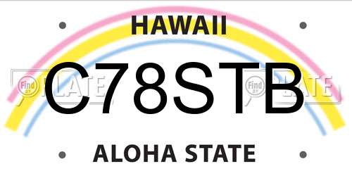 C78STB Hawaii License Plate