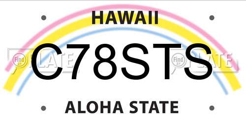 C78STS Hawaii License Plate