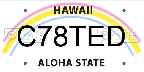 C78TED Hawaii License Plate