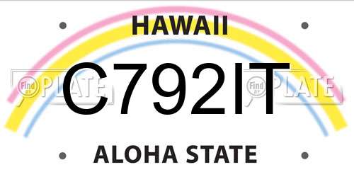 C792IT Hawaii License Plate