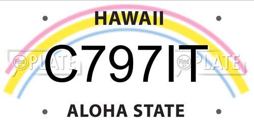 C797IT Hawaii License Plate