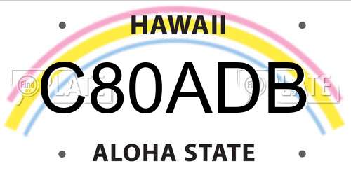 C80ADB Hawaii License Plate