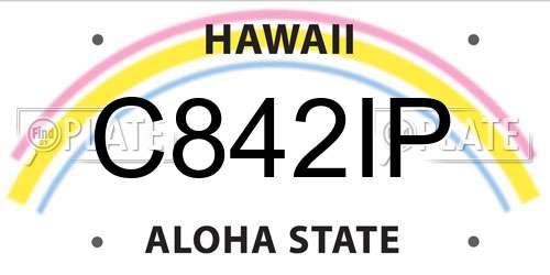 C842IP Hawaii License Plate