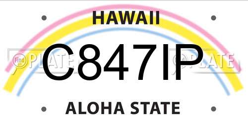 C847IP Hawaii License Plate