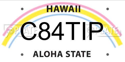 C84TIP Hawaii License Plate