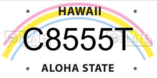 C8555T Hawaii License Plate