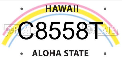 C8558T Hawaii License Plate