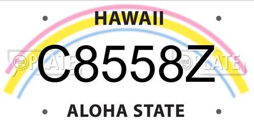C8558Z Hawaii License Plate