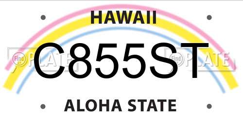 C855ST Hawaii License Plate