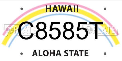 C8585T Hawaii License Plate