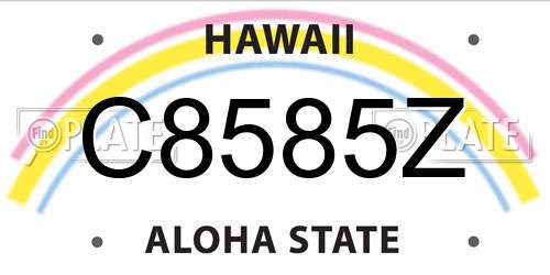 C8585Z Hawaii License Plate