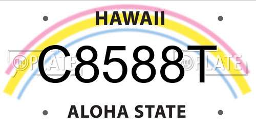 C8588T Hawaii License Plate
