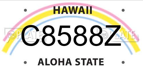 C8588Z Hawaii License Plate