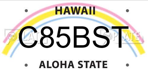 C85BST Hawaii License Plate