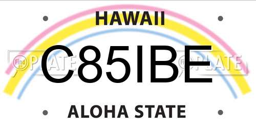 C85IBE Hawaii License Plate