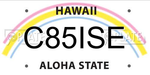 C85ISE Hawaii License Plate