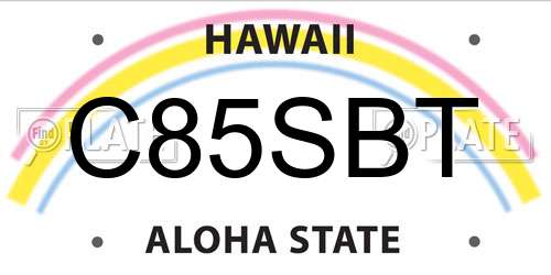 C85SBT Hawaii License Plate