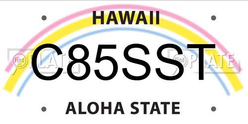 C85SST Hawaii License Plate