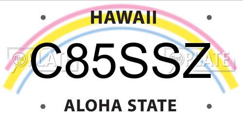 C85SSZ Hawaii License Plate