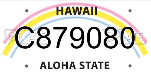 C879080 Hawaii License Plate