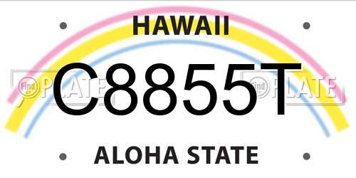 C8855T Hawaii License Plate