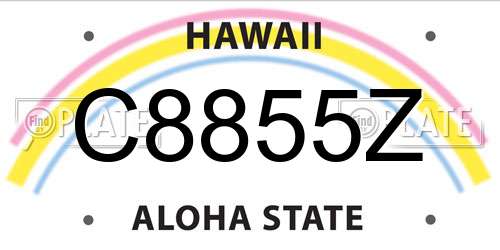 C8855Z Hawaii License Plate