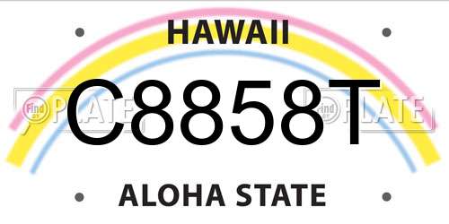 C8858T Hawaii License Plate