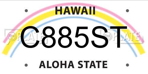 C885ST Hawaii License Plate