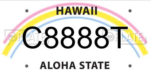 C8888T Hawaii License Plate
