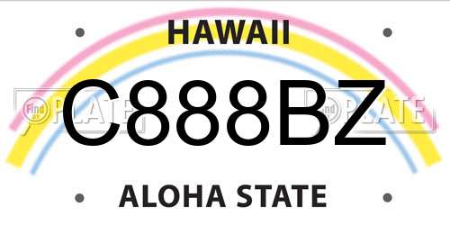 C888BZ Hawaii License Plate