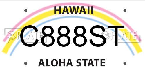 C888ST Hawaii License Plate