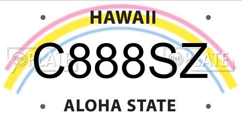 C888SZ Hawaii License Plate