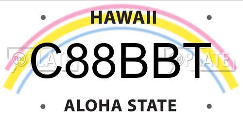 C88BBT Hawaii License Plate