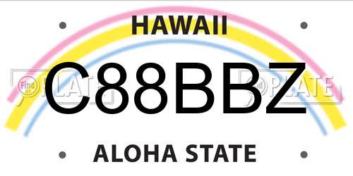 C88BBZ Hawaii License Plate