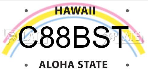 C88BST Hawaii License Plate