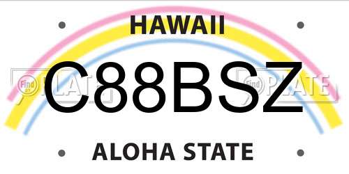 C88BSZ Hawaii License Plate
