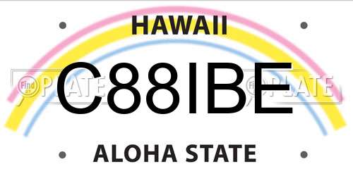 C88IBE Hawaii License Plate