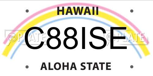 C88ISE Hawaii License Plate